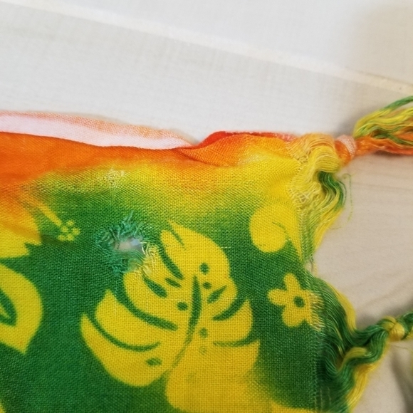 {58" x 45"} Rainbow Hawaiian Hibiscus Swimsuit Cover Up Wrap Skirt Dress - Picture 6 of 8